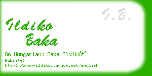 ildiko baka business card